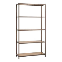 Load image into Gallery viewer, Heavy Duty 5-Shelf Steel Frame Shelving Unit with Bamboo Shelves
