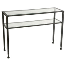 Load image into Gallery viewer, Metal Glass Top Sofa Table Occasional Console Table with Shelf
