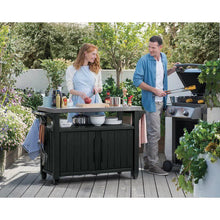Load image into Gallery viewer, Outdoor Grill Party Bar Serving Cart with Storage in Graphite Grey
