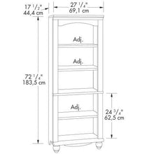 Load image into Gallery viewer, Elegant Display Shelf Bookcase with 5 Shelves in Antique White Wood Finish
