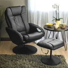 Load image into Gallery viewer, Sturdy Black Faux Leather Electric Massage Recliner Chair w/ Ottoman
