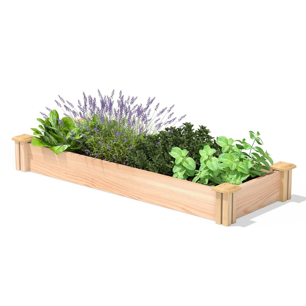 16 in x 48 in Low Profile Cedar Raised Garden Bed - Made In USA