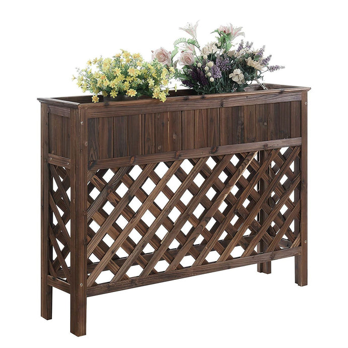 Large Raised Patio Planter Weathered Cedar L 48