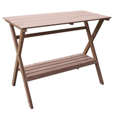 Load image into Gallery viewer, Indoor Outdoor Wood Potting Bench Garden Table with Lower Shelf
