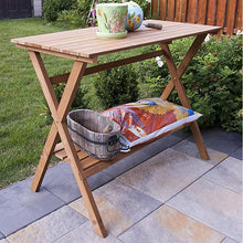 Load image into Gallery viewer, Indoor Outdoor Wood Potting Bench Garden Table with Lower Shelf
