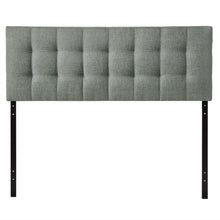 Load image into Gallery viewer, King size Grey Fabric Modern Button-Tufted Upholstered Headboard
