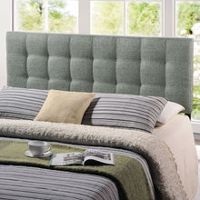 Load image into Gallery viewer, King size Grey Fabric Modern Button-Tufted Upholstered Headboard
