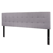 Load image into Gallery viewer, King size Modern Light Grey Fabric Upholstered Panel Headboard
