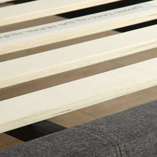 Load image into Gallery viewer, King size Modern Grey Upholstered Padded Platform Bed Fame
