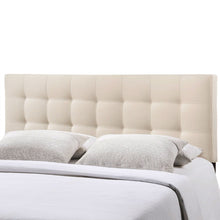 Load image into Gallery viewer, King size Off-White Ivory Fabric Button-Tufted Upholstered Headboard
