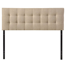 Load image into Gallery viewer, King size Beige Fabric Upholstered Mid-Century Style Headboard
