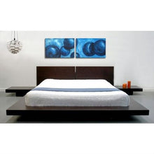 Load image into Gallery viewer, King Modern Japanese Style Platform Bed with Headboard and 2 Nightstands in Espresso
