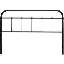 Load image into Gallery viewer, King size Vintage Dark Brown Metal Headboard with Rounded Corners
