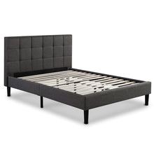 Load image into Gallery viewer, King size Dark Grey Upholstered Platform Bed with Headboard
