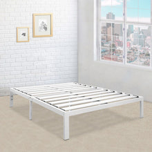 Load image into Gallery viewer, King Size Heavy Duty Metal Platform Bed Frame in White
