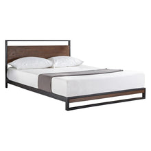 Load image into Gallery viewer, King size Metal Wood Platform Bed Frame with Headboard

