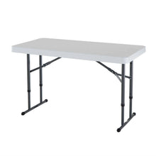 Load image into Gallery viewer, Adjustable Height 4-Foot Commercial Folding Table with White HDPE Top
