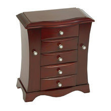 Load image into Gallery viewer, 4-Drawer Jewelry Box in Cherry / Mahogany Wood Finish
