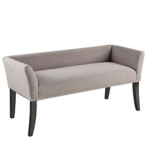 Load image into Gallery viewer, Modern Mid-Century Grey Upholstered Accent Bench
