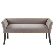 Load image into Gallery viewer, Modern Mid-Century Grey Upholstered Accent Bench
