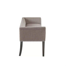 Load image into Gallery viewer, Modern Mid-Century Grey Upholstered Accent Bench
