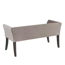 Load image into Gallery viewer, Modern Mid-Century Grey Upholstered Accent Bench
