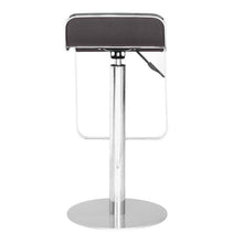 Load image into Gallery viewer, Modern Bar Stool with Espresso Brown Faux Leather Swivel Seat
