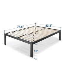 Load image into Gallery viewer, Full size 18 Inch Easy Assemble Metal Platform Bed Frame Wooden Slats
