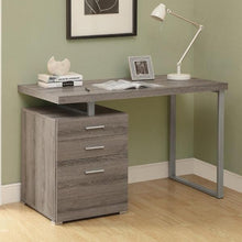 Load image into Gallery viewer, Modern Home Office Laptop Computer Desk in Dark Taupe Wood Finish

