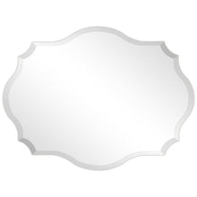 Load image into Gallery viewer, Modern Frameless 32 x 24 inch Scalloped Beveled Accent Bathroom Mirror
