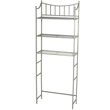 Load image into Gallery viewer, Bathroom Space Saving Over the Toilet Linen Tower Shelving Unit in Nickel Finish
