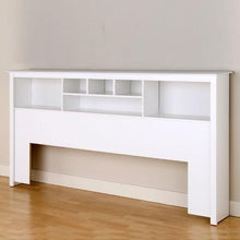 Load image into Gallery viewer, King size Stylish Bookcase Headboard in White Wood Finish

