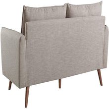Load image into Gallery viewer, Modern Couch Beige Upholstered Sofa with with Mid-Century Style Wood Legs
