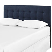 Load image into Gallery viewer, Full size Navy Fabric Modern Upholstered Headboard
