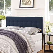 Load image into Gallery viewer, Full size Navy Fabric Modern Upholstered Headboard
