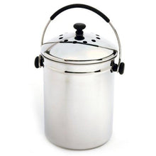 Load image into Gallery viewer, Stainless Steel Kitchen Compost Keeper Bin with Charcoal Filter
