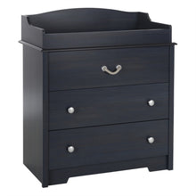 Load image into Gallery viewer, Nautical Nursery 3 Drawer Rope Handle Baby Changing Table in Dark Blue
