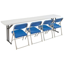 Load image into Gallery viewer, Steel Frame 72-inch Rectangular Gray Plastic Top Folding Table
