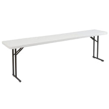 Load image into Gallery viewer, Steel Frame 72-inch Rectangular Gray Plastic Top Folding Table
