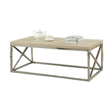 Load image into Gallery viewer, Modern Rectangular Coffee Table with Natural Wood Top and Metal Legs
