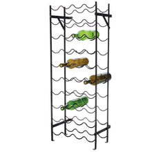 Load image into Gallery viewer, Black Metal 40-Bottle Wine Rack with Wall Anchors
