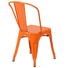 Load image into Gallery viewer, Set of 4 Outdoor Indoor Orange Metal Stacking Bistro Dining Chairs
