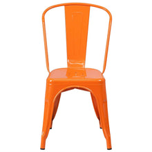 Load image into Gallery viewer, Set of 4 Outdoor Indoor Orange Metal Stacking Bistro Dining Chairs
