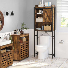 Load image into Gallery viewer, FarmHouse Over The Toilet Sliding Barn Door Storage Cabinet Cupboard

