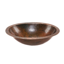 Load image into Gallery viewer, Oval Hammered Copper Bathroom Vessel Sink 17 x 12 inch
