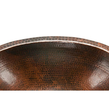 Load image into Gallery viewer, Oval Hammered Copper Bathroom Vessel Sink 17 x 12 inch
