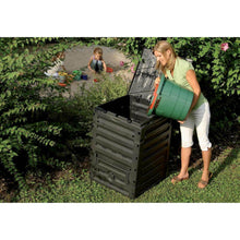 Load image into Gallery viewer, UV-Resistant Black Recycled Plastic Compost Bin with Lid - 79 Gallon
