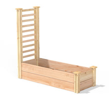 Load image into Gallery viewer, 16 in x 48 in Cedar Raised Garden Bed with Trellis - Made In USA
