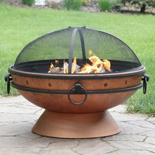 Load image into Gallery viewer, Cauldron Steel Wood Burning Fire Pit with Spark Screen
