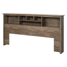 Load image into Gallery viewer, King size Bookcase Headboard in Drifted Gray Wood Finish
